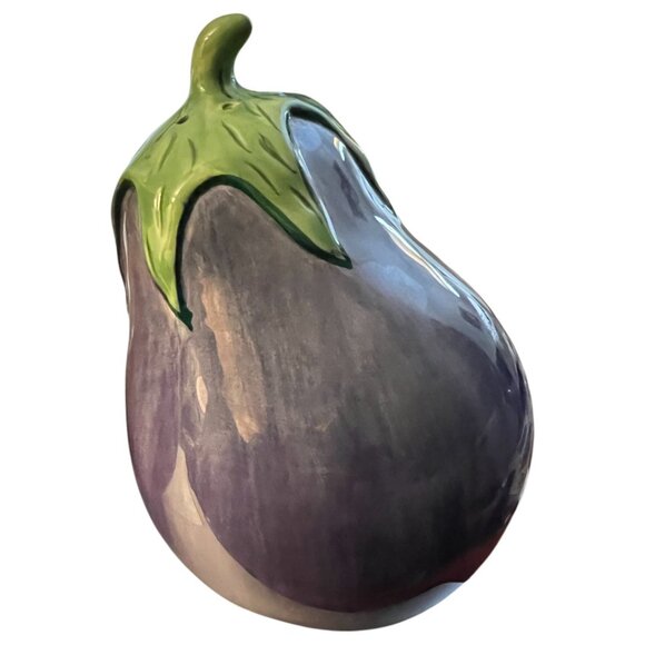 Vintage Ceramic Pear & Eggplant Salt and Pepper Shaker Set - Picture 5 of 8